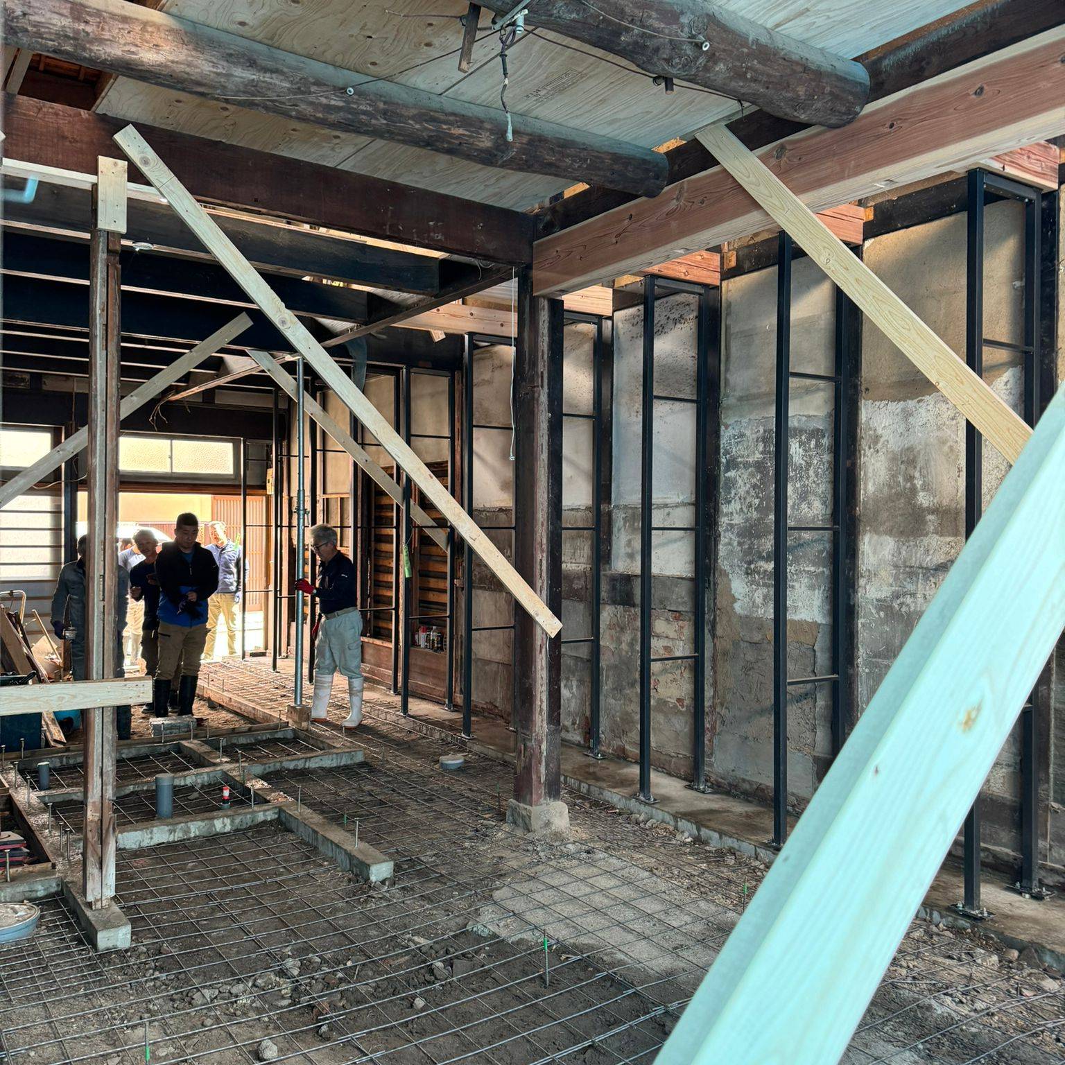 Renovation progress at Bosco I project by Heritage Homes Japan in Shijo, Kyoto.